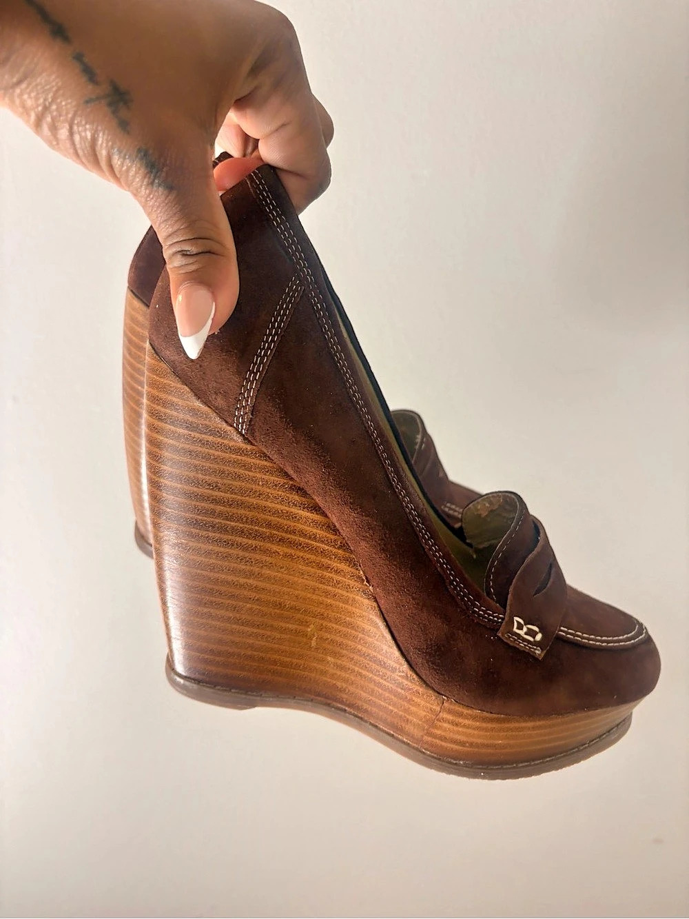 Brown Suede Wedge Shoes